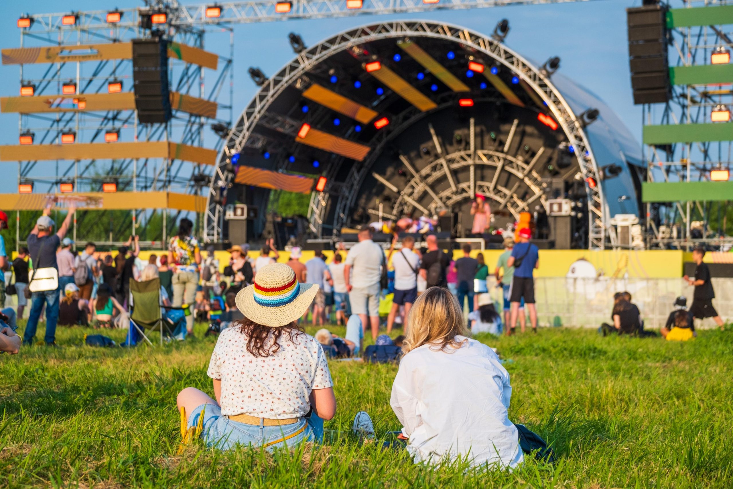 Outdoor event with heavy machinery display